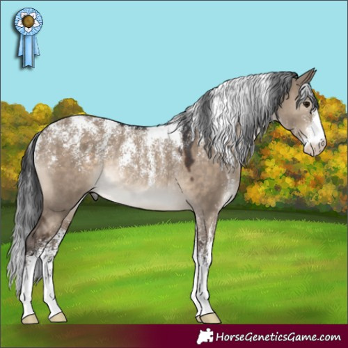 Horse Color:Powder White Brown Dun Rabicano