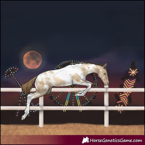 Horse Color:White Spotted Buckskin Pearl Tobiano 
