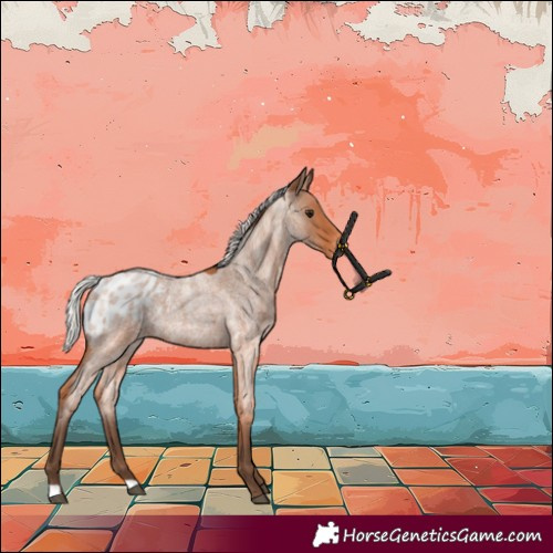 Horse Color:Silver Bay Roan Skewed LP Spotted