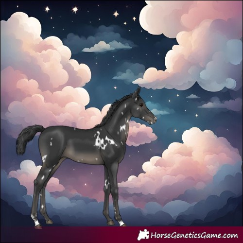 Horse Color:White Spotted Black 