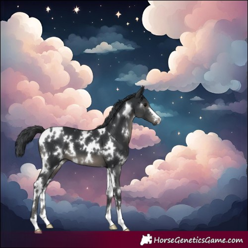 Horse Color:White Spotted Black