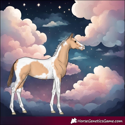 Horse Color:Bay Dun Splash Tobiano Frame Varnish 