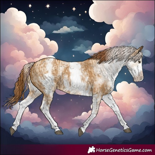 Horse Color:White Spotted Red Dun Rabicano and Gray White Spotted Red Dun Rabicano