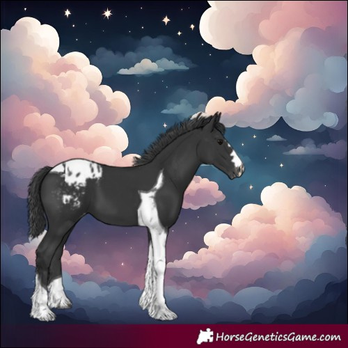 Horse Color:Black Tobiano Varnish 
