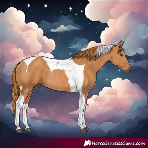 Horse Color:Chestnut Tobiano Rabicano