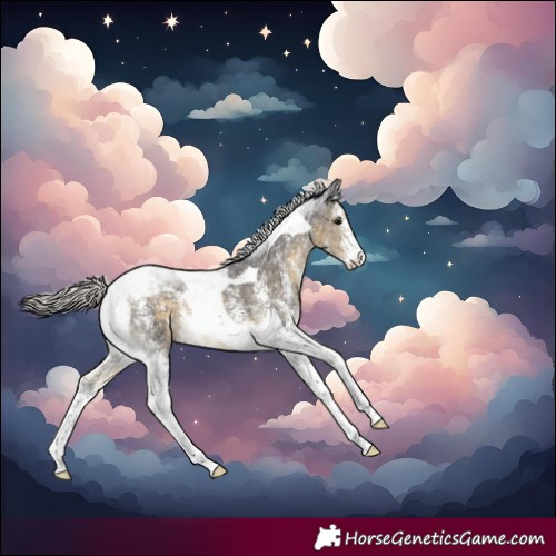 Horse Color:Silver Smoky Black Sabino Tobiano Snowcap 