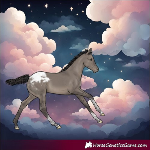 Horse Color:Smoky Grullo Tobiano Snowcap