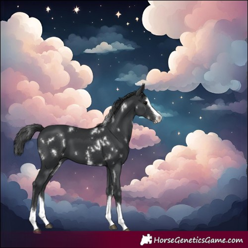 Horse Color:White Spotted Black Splash