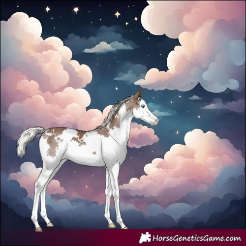 Horse Color:White Spotted Silver Black Splash 