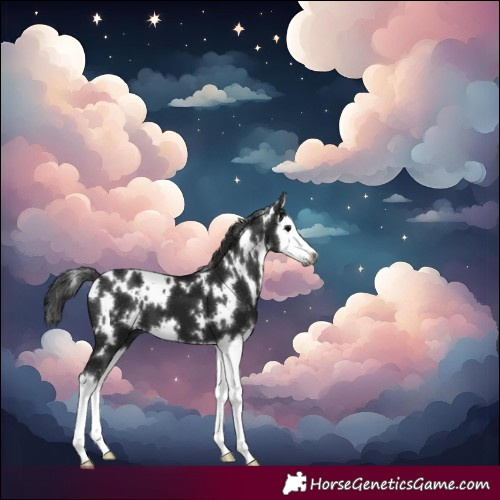 Horse Color:Gray White Spotted Black Splash 
