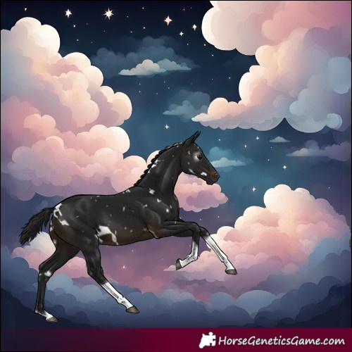 Horse Color:Gray White Spotted Brown Tobiano 