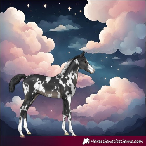 Horse Color:White Spotted Black