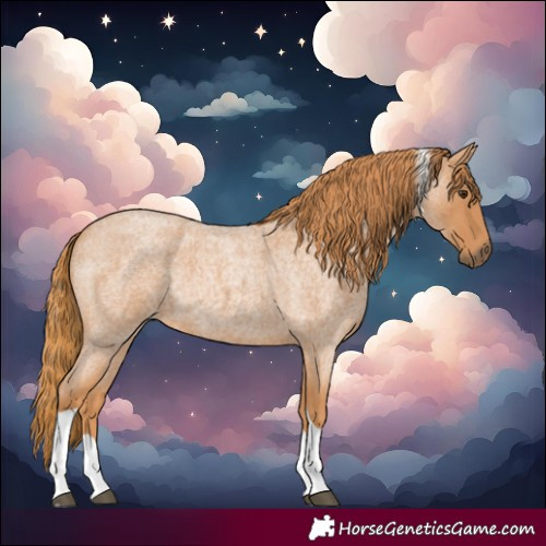 Horse Color:Red Roan Tobiano Rabicano