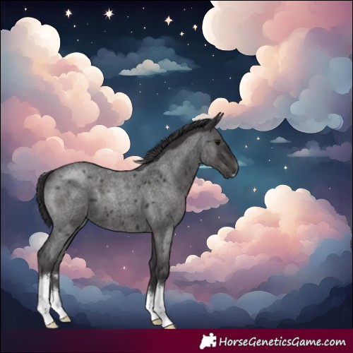 Horse Color:Smoky Blue Roan Sabino 