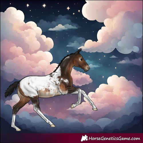 Horse Color:Gray Brown Tobiano Near Fewspot Rabicano 