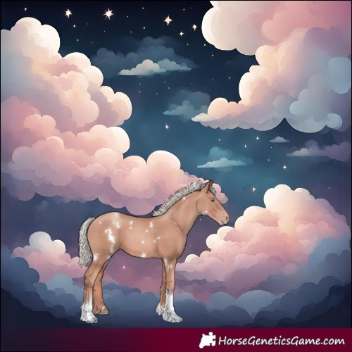 Horse Color:White Spotted Gold Champagne Mushroom Tobiano 