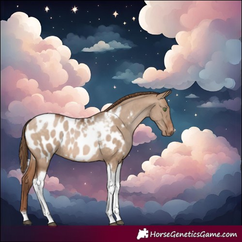 Horse Color:Brown Pearl Dun Tobiano Blanket Rabicano