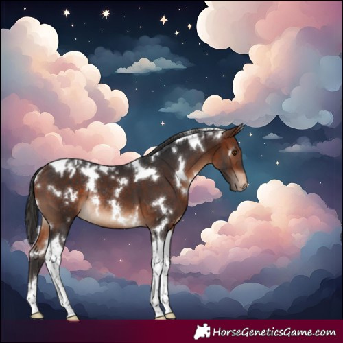 Horse Color:White Spotted Brown Tobiano Blanket Rabicano 