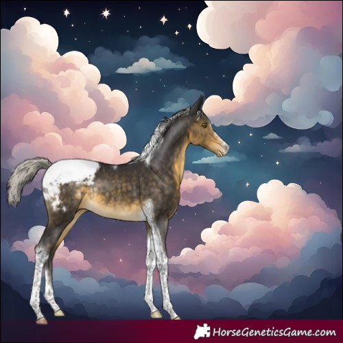 Horse Color:Silver Buckskin Tobiano Snowcap Rabicano 