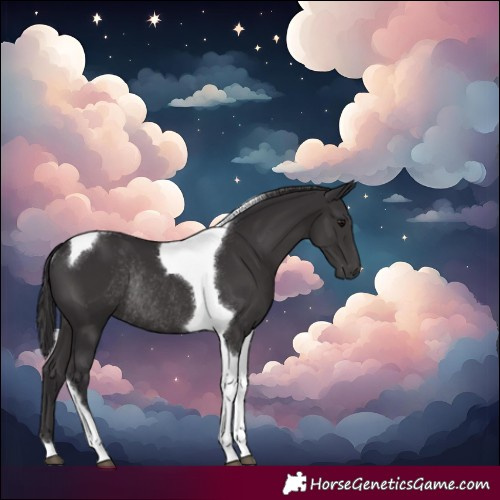 Horse Color:Smoky Black Tobiano Rabicano
