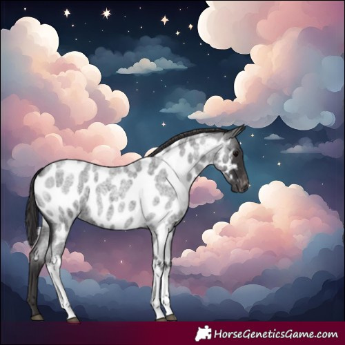 Horse Color:Smoky Blue Roan Tobiano Near Leopard 