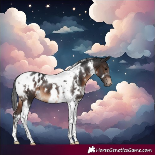 Horse Color:White Spotted Brown Tobiano Blanket