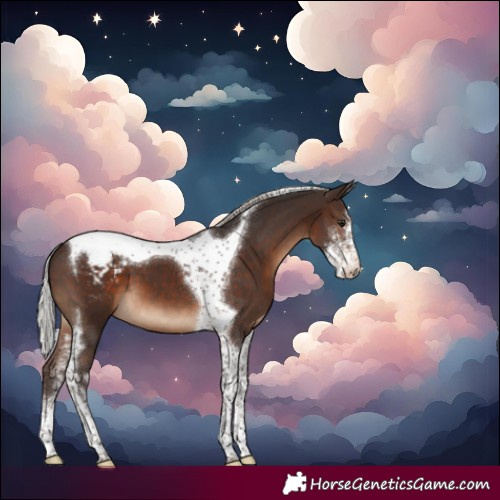 Horse Color:Silver Brown Sabino Tobiano Varnish 