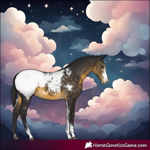 Horse Color:Buckskin Sabino Snowcap 