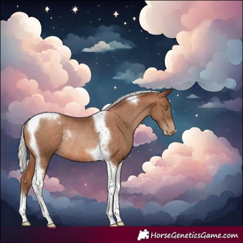 Horse Color:Silver Brown Pearl Tobiano Rabicano 