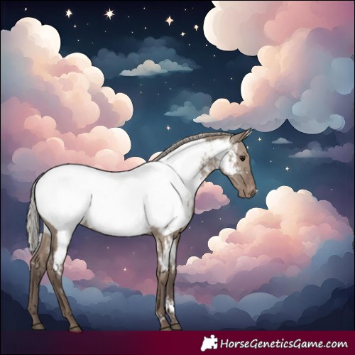 Horse Color:White Spotted Silver Grullo Near Fewspot Rabicano 