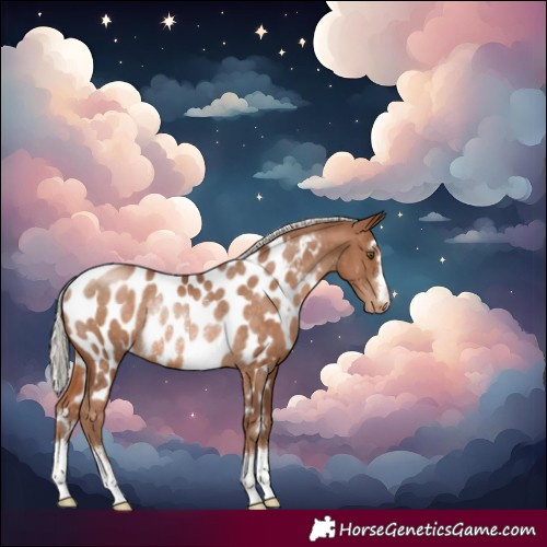 Horse Color:Silver Brown Pearl Near Leopard Rabicano 