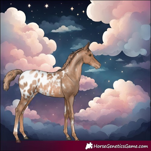 Horse Color:White Spotted Liver Chestnut Pearl Blanket