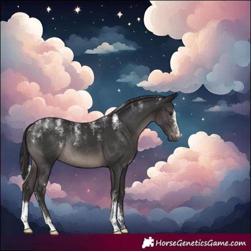 Horse Color:Powder White Smoky Black Sabino Rabicano