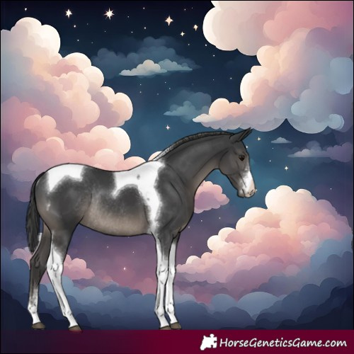 Horse Color:Black Sabino Tobiano Rabicano 