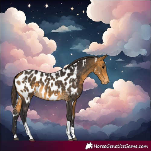Horse Color:White Spotted Buckskin Tobiano Near Leopard 