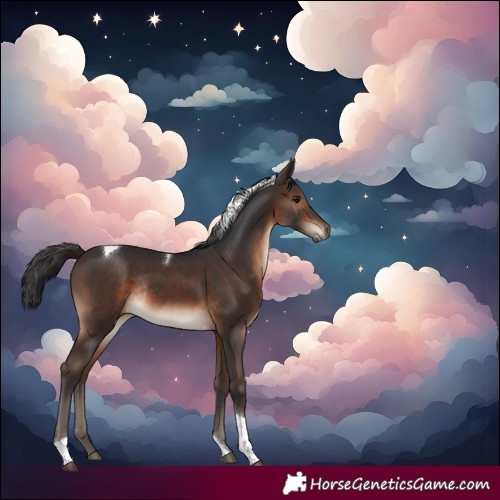 Horse Color:Brown Tobiano Rabicano
