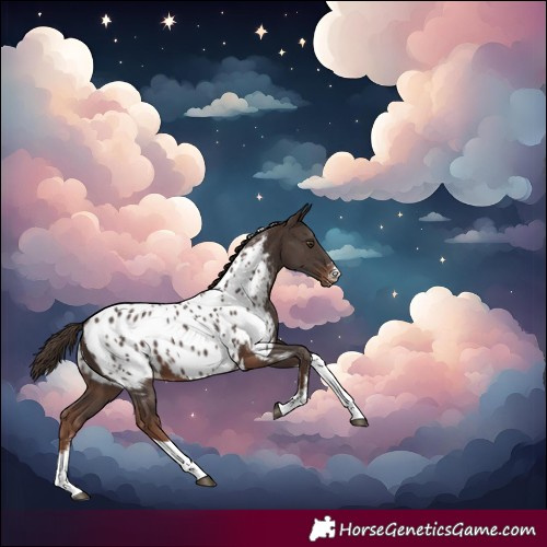 Horse Color:Liver Chestnut Sabino Tobiano Near Leopard 
