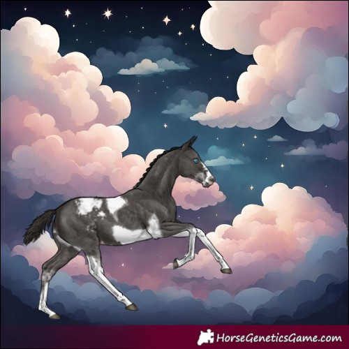Horse Color:Liver Chestnut Sabino Tobiano Frame Varnish 