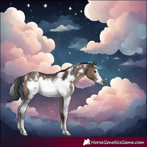 Horse Color:White Spotted Brown Dun Sabino Frame Rabicano
