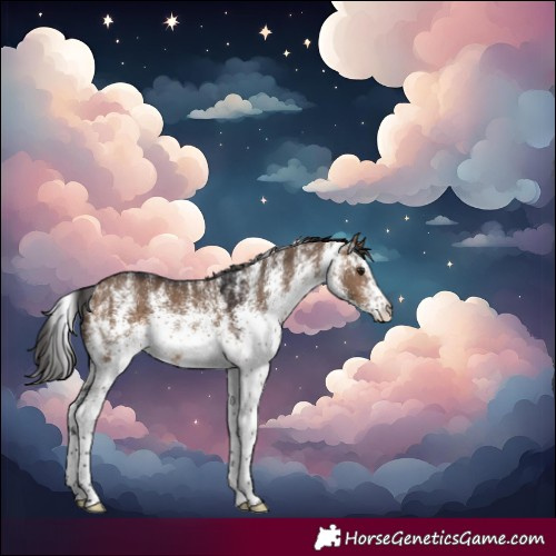 Horse Color:White Spotted Brown Dun Rabicano 
