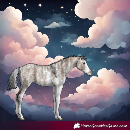 Horse Color:Powder White White Spotted Brown Dun Rabicano 