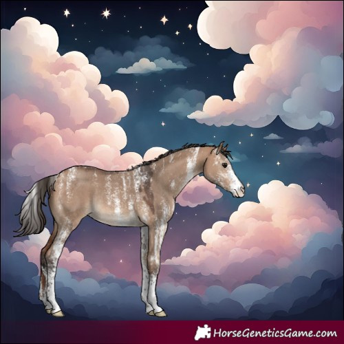 Horse Color:Powder White White Spotted Bay Dun Rabicano