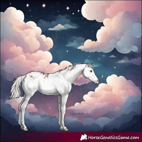Horse Color:White Spotted Silver Brown Dun Rabicano 