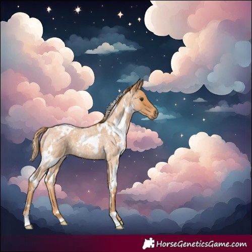 Horse Color:White Spotted Red Roan 