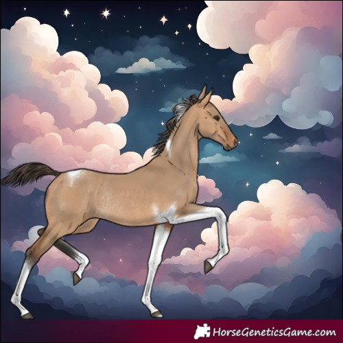 Horse Color:Bay Dun Tobiano Rabicano 
