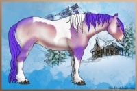 Horse Color:Watercolor Liver Red Onyx Sabino Tobiano