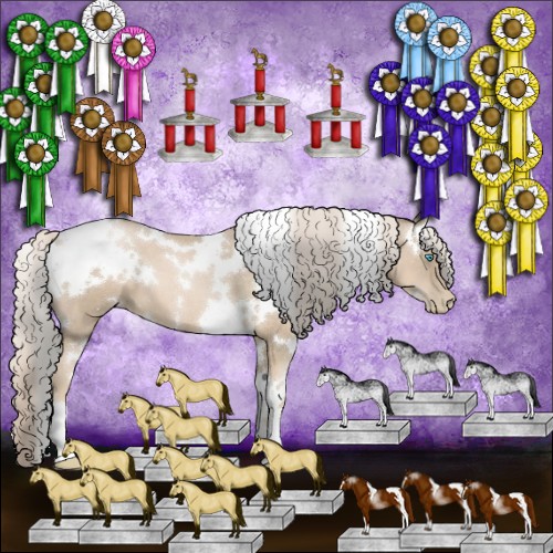 Horse Color:White Spotted Chocolate Palomino Pearl 