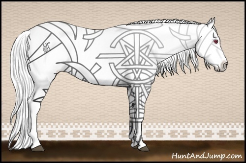 Horse Color:White Spotted Liver Chestnut Chinchilla Frame 