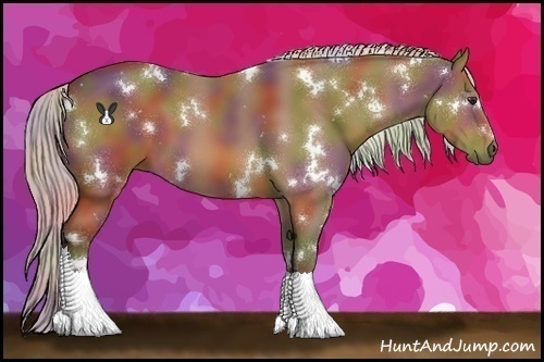 Horse Color:Nacre White Spotted Silver Bay 