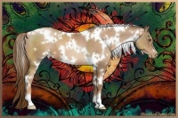 Horse Color:White Spotted Liver Chestnut Pearl 